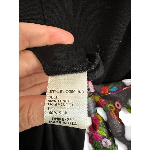 Johnny Was Calme women's‎ black scarf tie midi dress size Small - Picture 5 of 5